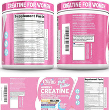 Load image into Gallery viewer, Creatine for Women | Creatine Monohydrate + BCAA Powder Myo-Inositol Collagen Biotin Hyaluronic Acid Folate L Glutamine Vitamin D3 Iron Zinc D-Chiro-Maca Digestion Shelf Builder By Clean Nutra
