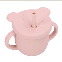 Load image into Gallery viewer, 2-IN-1 SILICONE BABY CUPS WITH STRAW & SNACK CUP LID