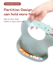 Load image into Gallery viewer, FOOD GRADE ADJUSTABLE SILICONE BABY BIB