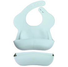 Load image into Gallery viewer, FOOD GRADE ADJUSTABLE SILICONE BABY BIB