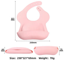 Load image into Gallery viewer, FOOD GRADE ADJUSTABLE SILICONE BABY BIB