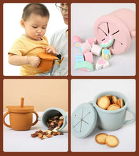 Load image into Gallery viewer, 2-IN-1 SILICONE BABY CUPS WITH STRAW & SNACK CUP LID