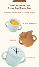 Load image into Gallery viewer, 2-IN-1 SILICONE BABY CUPS WITH STRAW & SNACK CUP LID