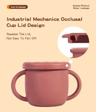 Load image into Gallery viewer, 2-IN-1 SILICONE BABY CUPS WITH STRAW & SNACK CUP LID