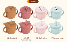 Load image into Gallery viewer, 2-IN-1 SILICONE BABY CUPS WITH STRAW & SNACK CUP LID