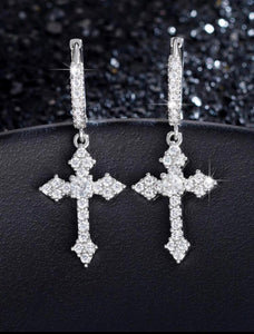 Silver Cross Earrings