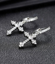 Load image into Gallery viewer, Silver Cross Earrings
