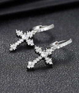 Silver Cross Earrings