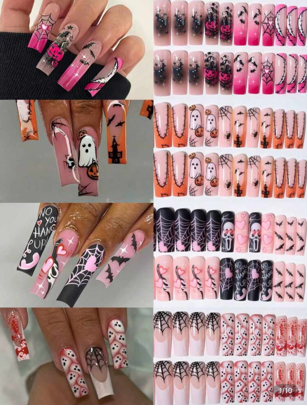 96 pcs ! Spooky season press ons