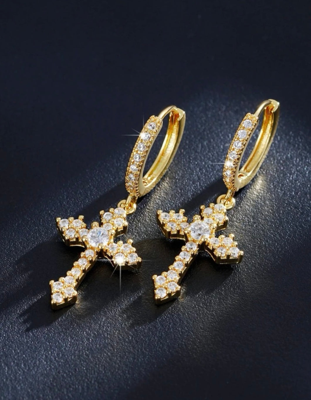 Golden Cross Earrings