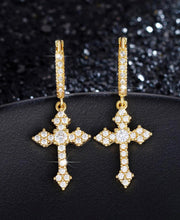 Load image into Gallery viewer, Golden Cross Earrings
