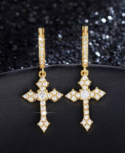 Golden Cross Earrings