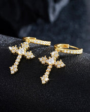 Load image into Gallery viewer, Golden Cross Earrings
