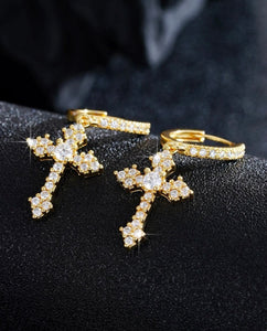 Golden Cross Earrings