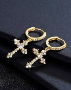 Golden Cross Earrings