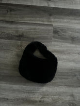 Load image into Gallery viewer, Black fur bag with zipper
