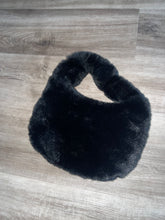 Load image into Gallery viewer, Black fur bag with zipper
