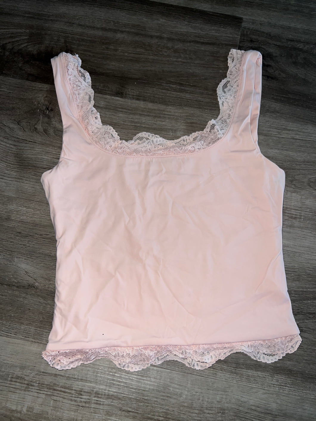 Pink vintage crop top satin skin feel