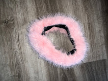 Load image into Gallery viewer, Pink fluffy stretchy head band for the fall and winter !
